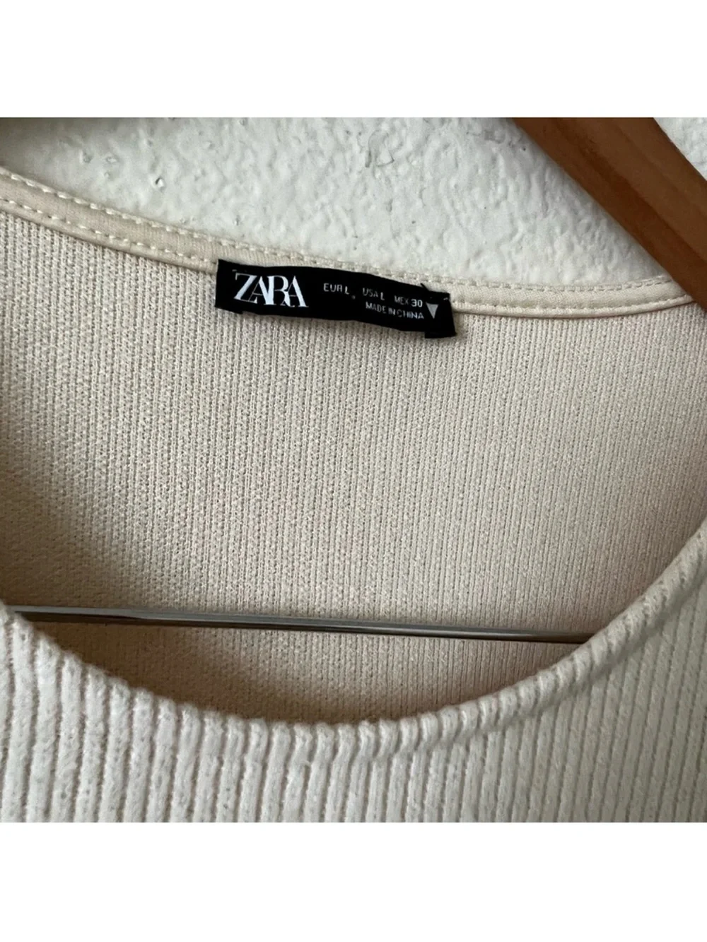 ZARA LIMITED EDITION Rhinestone Fringe Cream Top L